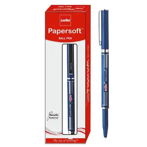 Cello Papersoft Ball Pen (Pack of 3 pens - Blue) - Premium ball pens - Professional pens with superior writing experience