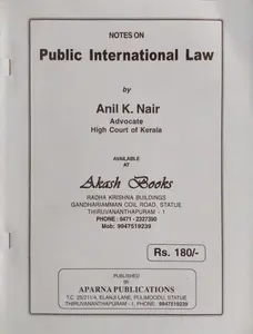 Public International Law - Anil K Nair (Notes)