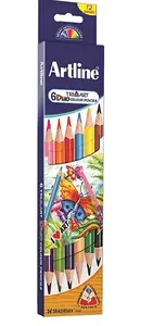 Artline Tri Art 6 Duo colour Pencils