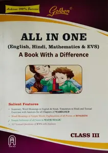 Class 3 - Golden  All In One  ( English , Hindi , Mathematics & EVS )  Guide For CBSE Students - Latest Edition