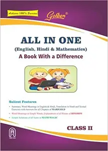 Class 2 - Golden All In One (English, Hindi & Mathematics) Guide For CBSE Students - Latest Edition