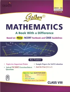 Class 8 - Golden Mathematics Guide For CBSE Students - Latest Edition 2023-24