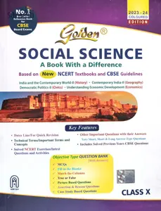 Class 10 - Golden Social Science For CBSE Students - Latest Edition 2023-24 Coloured Edition
