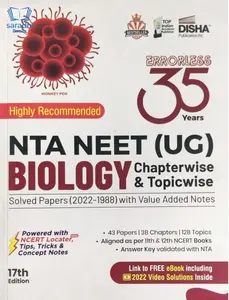 35 Years NTA NEET (UG) BIOLOGY Chapterwise & Topicwise Solved Papers (2022 - 1988) with Value Added Notes 17th Edition 