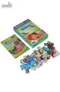 Jigsaw Puzzle (24 Piece + Educational Fun Fact Book Inside) Dinosaurs