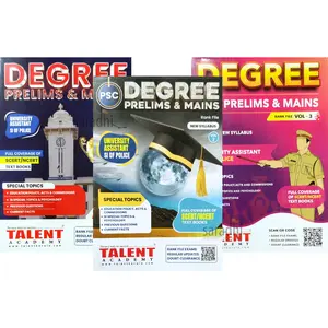 Degree Level Prelims and Mains Exam Rank File | Based on SCERT & NCERT | Set of 3 Volumes | Talent Academy