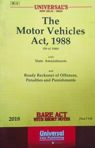 THE MOTOR VEHICLES ACT 1988-with State Amendments- BARE ACT WITH SHORT NOTES