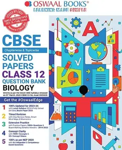 OSWAAL CBSE CLASS 12 CHAPTERWISE AND TOPIC WISE QUESTION BANK BIOLOGY EXAM 2024