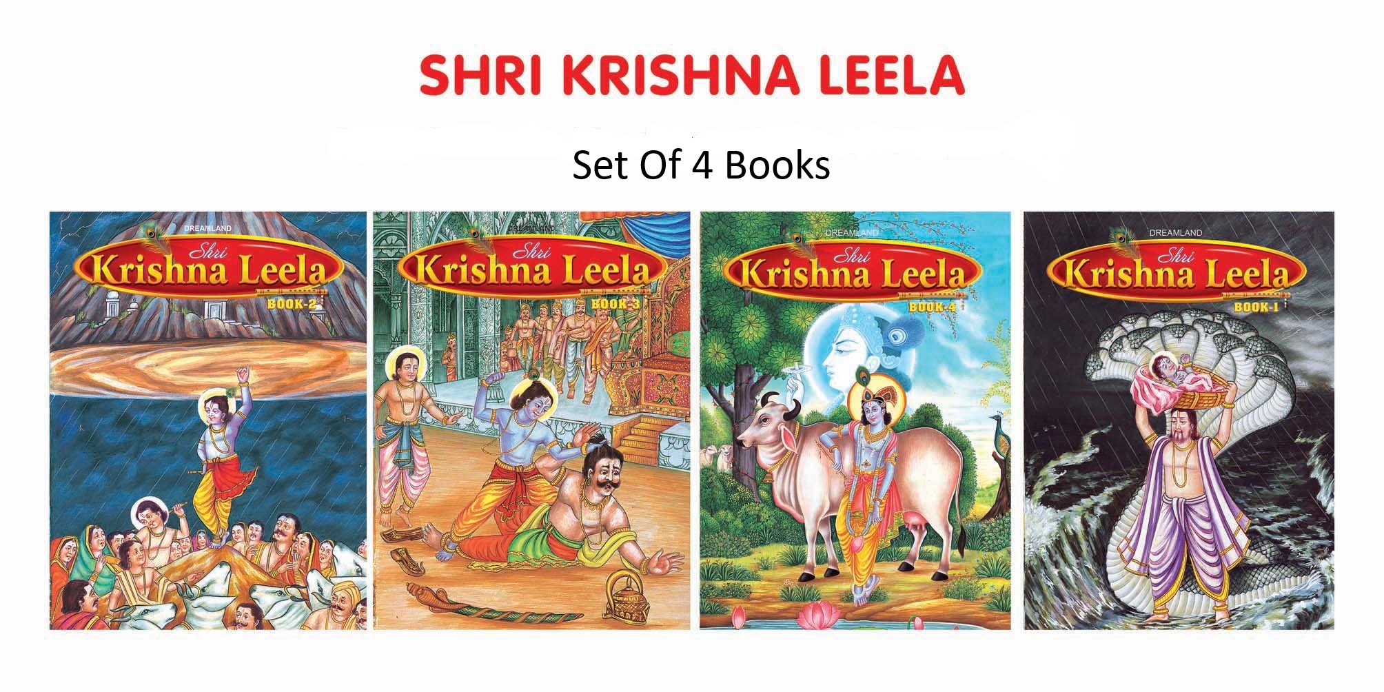 Shri Krishna Leela : For Children (Set Of 4 Books) - Online Book Store in  Kerala | Academic Books | Reading Books | Text Books