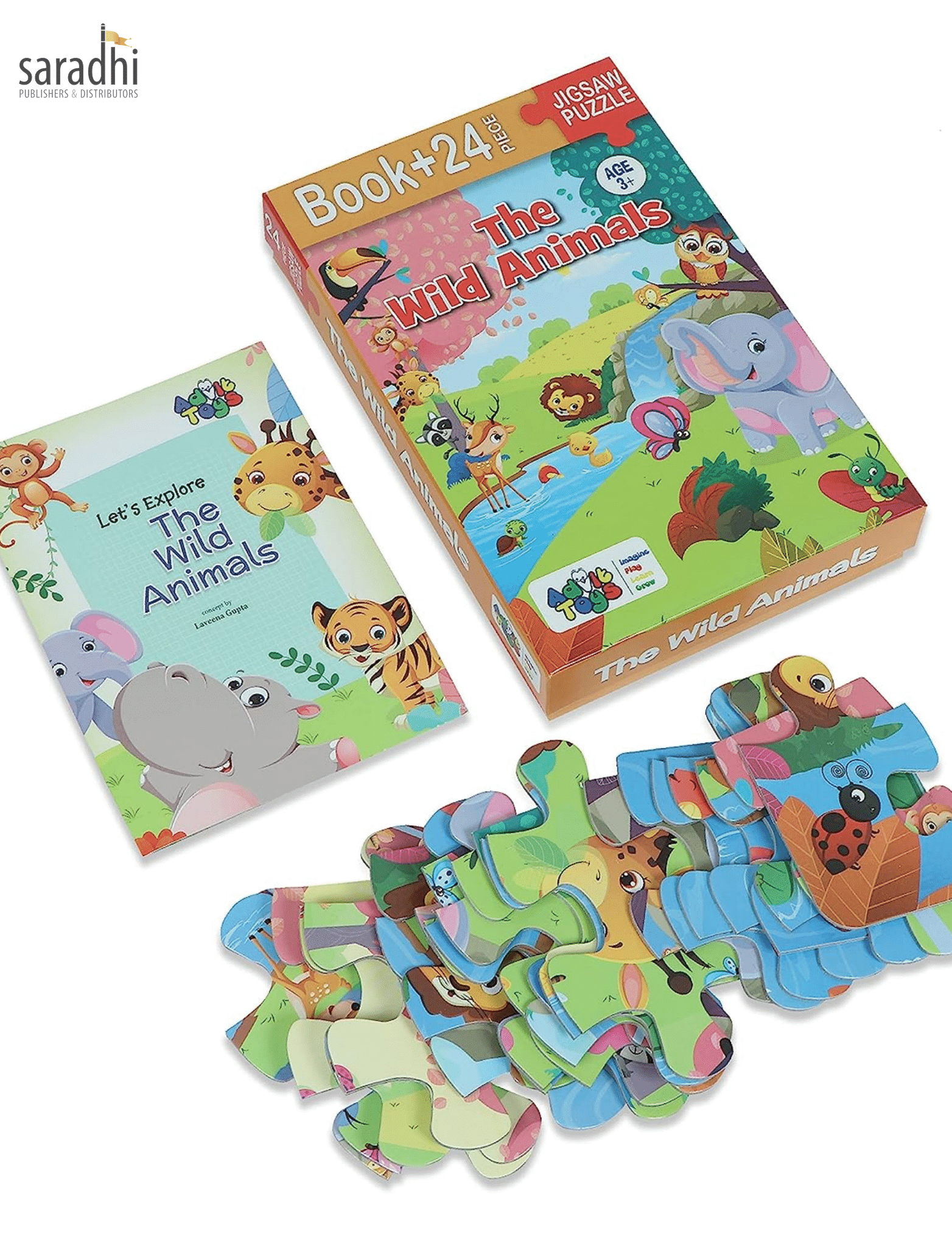 Jigsaw Puzzle (24 Piece + Fun Fact Book Inside) Wild Animals - Online ...